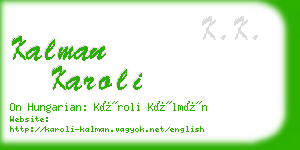 kalman karoli business card